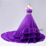 One Shoulder Cloud Ball Gown Tulle Ruffles Wedding Dresses
