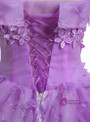 Purple Sweetheart Tulle Flower Ball Gown Wedding Dress