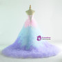 Colorful Tulle Sweetheart Tulle Princess Wedding Dress