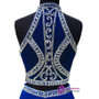 Royal Blue Mermaid High Neck Beaded Crystals Floor Length Prom Dress