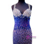 Mermaid Sweetheart Beaded Crystals Backless High Slit Dark Purple Prom Dress
