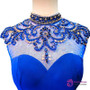 Mermaid High Neck Beaded Back African Royal Blue Prom Dress