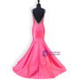 Mermaid Sweetheart Beaded Crystals Backless Hot Pink Prom Dress
