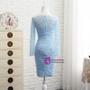 Light Blue Short Prom Dress Lace With Beaded Mother Of The Bride Dress