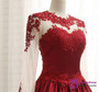 Burgundy Satin Short Lace Elegant Short Cocktail Dresses
