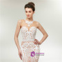Fashionable Mermaid Champagne Lace Floor Length Prom Dress