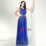 Fashionable Blue Tulle Appliques With Sash Prom Dress