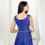 Fashionable Blue Tulle Appliques With Sash Prom Dress