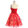In Stock:Ship in 48 hours Quick Deilvery Red Sweetheart Lace Homecoming Dress
