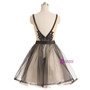 In Stock:Ship in 48 hours Champagne Tulle Backless Homecoming Dress