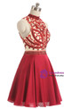 In Stock:Ship in 48 hours Red High Neck Chiffon Homecoming Dress