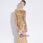 In Stock:Ship in 48 hours Gold Mermaid Short Sleeve Prom Dress