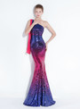 In Stock:Ship in 48 hours Mermaid One Shoulder Sequins Prom Dress