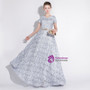 In Stock:Ship in 48 hours Ready To Ship Silver Gray Cap Sleeve Prom Dress