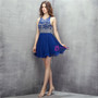 Blue Halter Chiffon With Beading Sequins Homecoming Dress
