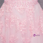Pink Halter Backless Tulle Appliques Pearls Homecoming Dress