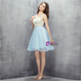 Light Blue Backless With Beading Homecoming Dress
