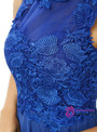 Blue Chiffon Lace Short Knee Length Homecoming Dress