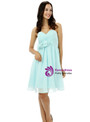 Light Blue Chiffon Sweetheart High Waist Homecoming Dress