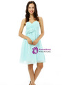 Light Blue Chiffon Sweetheart High Waist Homecoming Dress