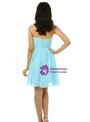 Simple Light Blue Chiffon Sweetheart With Pleats Homecoming Dress