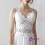 In Stock:Ship in 48 hours Simple Two Piece Tulle Tea Length Wedding Dress