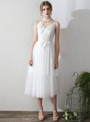 In Stock:Ship in 48 hours Spaghetti Straps Tulle Backless Wedding Dress