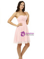 Pink Sweetheart Neck Chiffon Knee Length Homecoming Dress