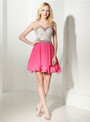 Sweetheart Neck Chiffon Beading Crystal Homecoming Dress