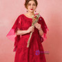 Plus Size Red Tulle Floor Length Scoop Neck Prom Dress