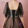 Plus Size Black Tulle Sweetheart Backless Floor Length Prom Dress