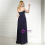 Navy Blue Chiffon Sweetheart Lace Beading Prom Dress
