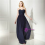 Navy Blue Chiffon Sweetheart Lace Beading Prom Dress