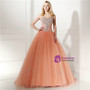 Orange Ball Gown Tulle With Beading Crystal Sweetheart Prom Dress