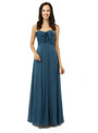 Simple Navy Blue Chiffon Sweetheart Floor Length Bridesmaid Dress