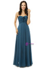 Simple Navy Blue Chiffon Sweetheart Floor Length Bridesmaid Dress