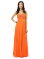 Orange Chiffon Cut Out Sweetheart With Pleats Bridesmaid Dress