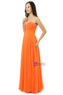 Orange Chiffon Cut Out Sweetheart With Pleats Bridesmaid Dress