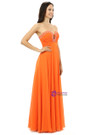 Orange Chiffon Cut Out Sweetheart With Pleats Bridesmaid Dress