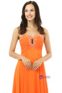 Orange Chiffon Cut Out Sweetheart With Pleats Bridesmaid Dress