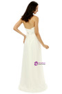 White Chiffon Sweetheart With Pleats Beading Bridesmaid Dress