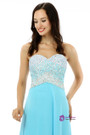 Blue Chiffon Sweetheart Neck With Beading Bridesmaid Dress