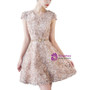 In Stock:Ship in 48 hours Champagne Cap Sleeve V-neck Homecoming Dress