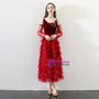 In Stock:Ship in 48 hours Burgundy Spaghetti Straps Tulle Prom Dress