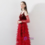 In Stock:Ship in 48 hours Burgundy Spaghetti Straps Tulle Prom Dress