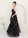 In Stock:Ship in 48 hours Black V-neck Backless Prom Dress
