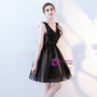 In Stock:Ship in 48 hours Black V-neck Tulle Homecoming Dress