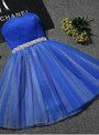 In Stock:Ship in 48 hours Royal Blue Tulle With Crystal Homecoming Dress