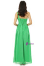 Green One Shoulder Chiffon With Crystal Pleats Bridesmaid Dress