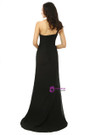Black One Shoulder Chiffon With Pleats Crystal Bridesmaid Dress